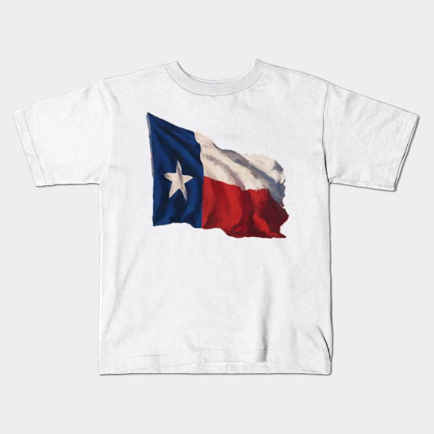 Texas Flag Kids T-Shirt by Moulezitouna